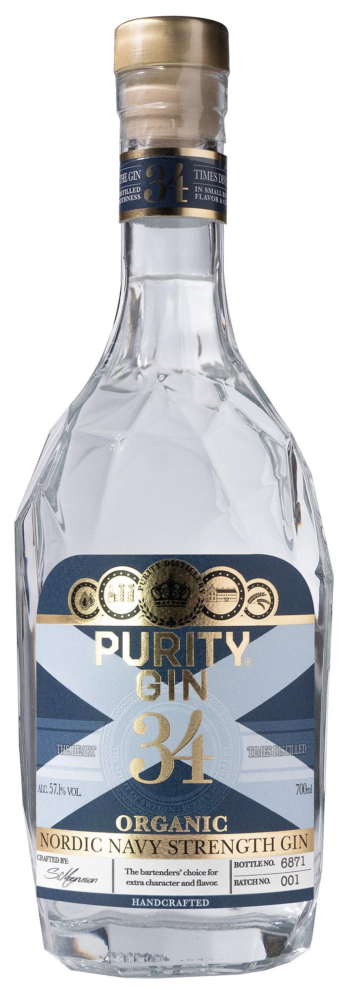 PURITY NORDIC NAVY STRENGTH GIN ØKO 57% PURITY GIN 70CL