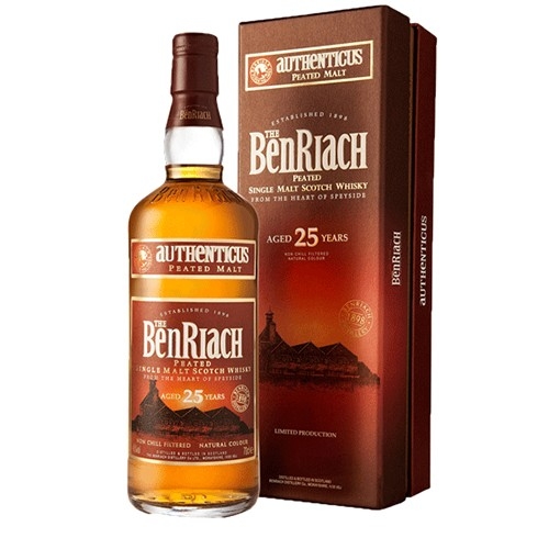 BenRiach Authenticus peated single malt 25 år 46% 70cl