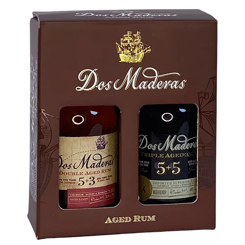 Dos Maderas Caribbean Añejo 5+3 år og 5+5 år - 2x20cl 38,75%