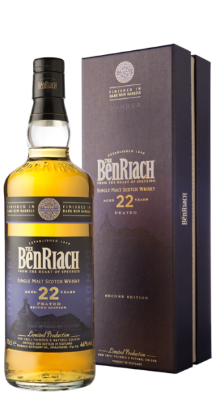 Benriach, Dark Rum Dunder Peated Single malt 22 Yo.