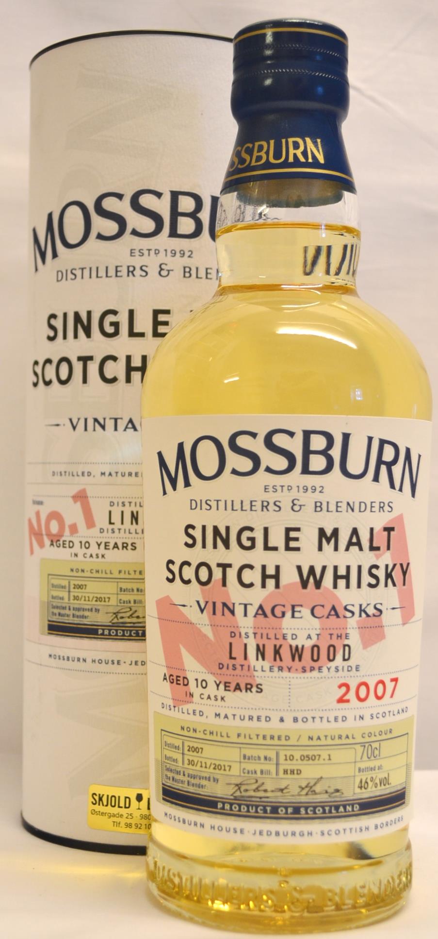 Mossburn Linkwood 10 års 46% single malt Release No 1