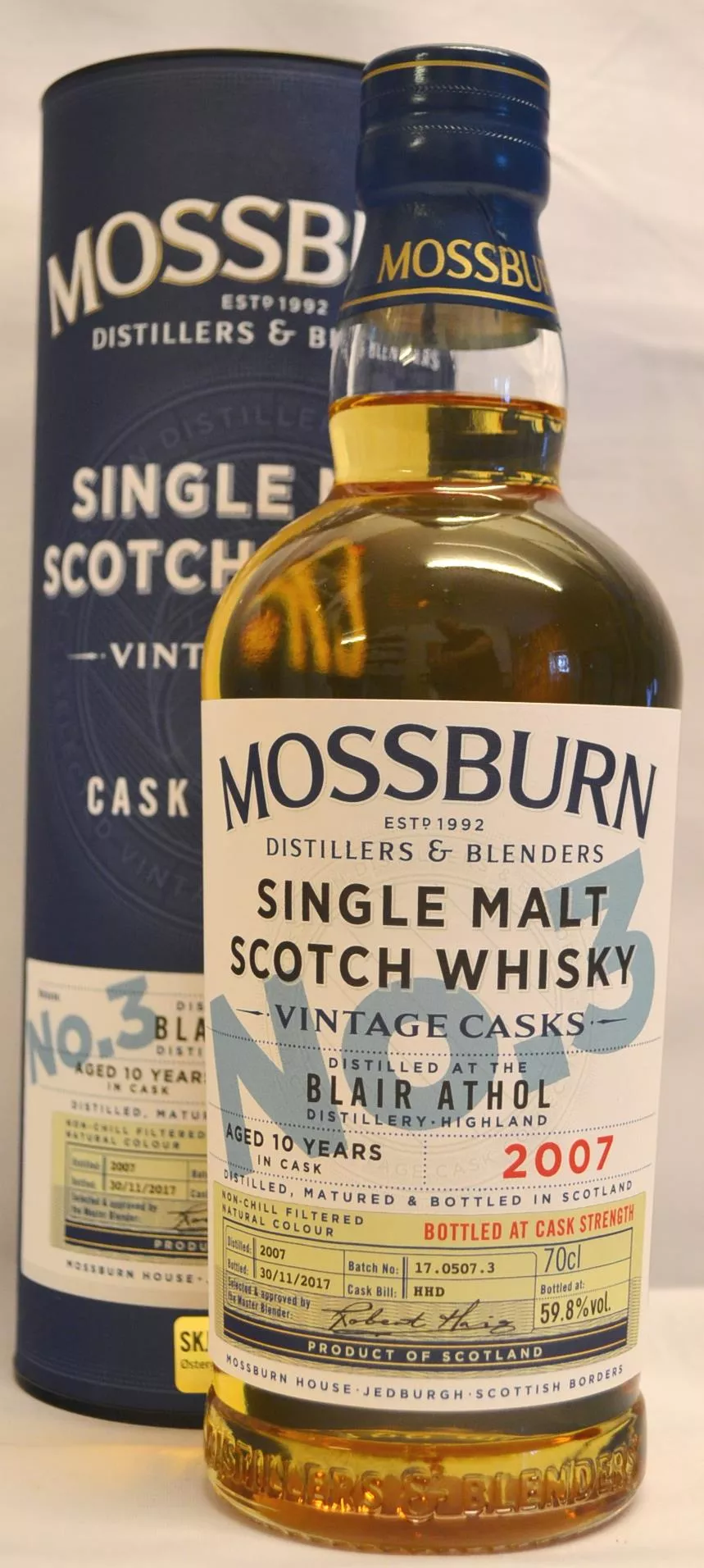 Mossburn Blair Athol 10 Års 59,8% Single Malt Release No 3