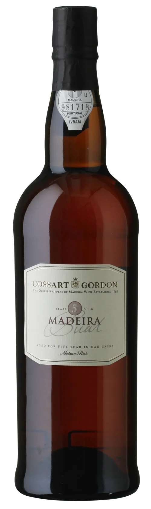 COSSART GORDON BUAL 5 YEARS OLD MADEIRA 19% 75 cl.