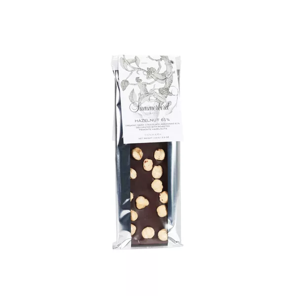 Summerbird Plade Hazelnut 61% 110 gram.