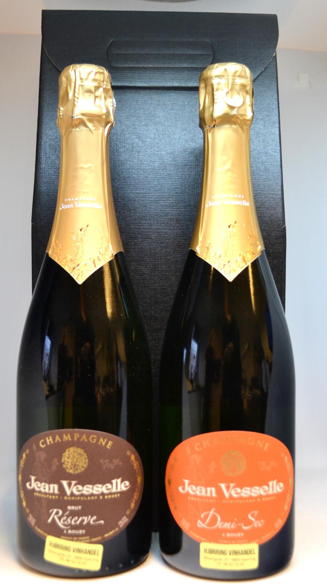 2 fl Champagne Brut og Demi-Sec i gavekarton