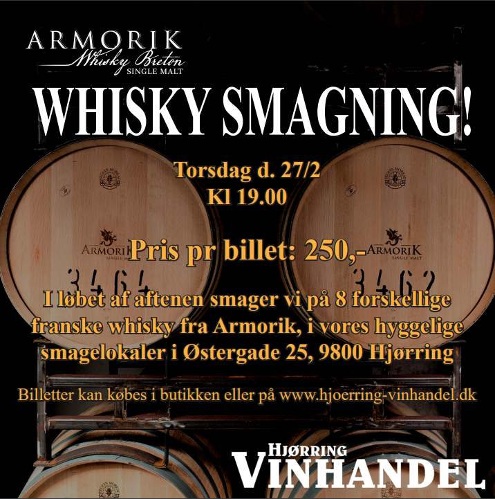 Whisky-Smagning Torsdag d. 27/02-2025 Kl. 19.00-21.00